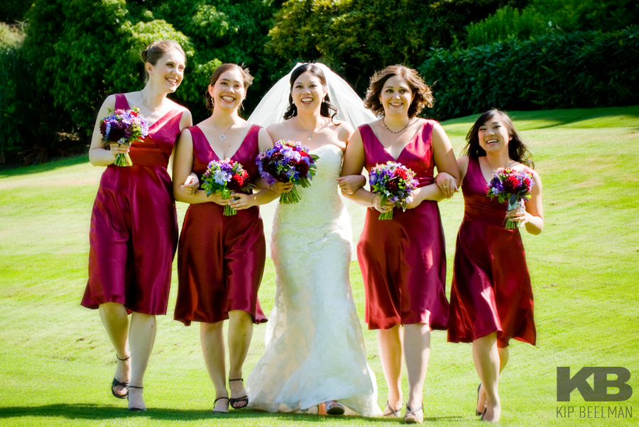 The bride and bridesmaids