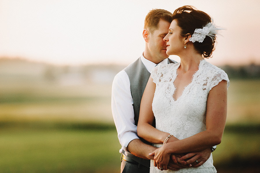 Bride and Groom at sunset